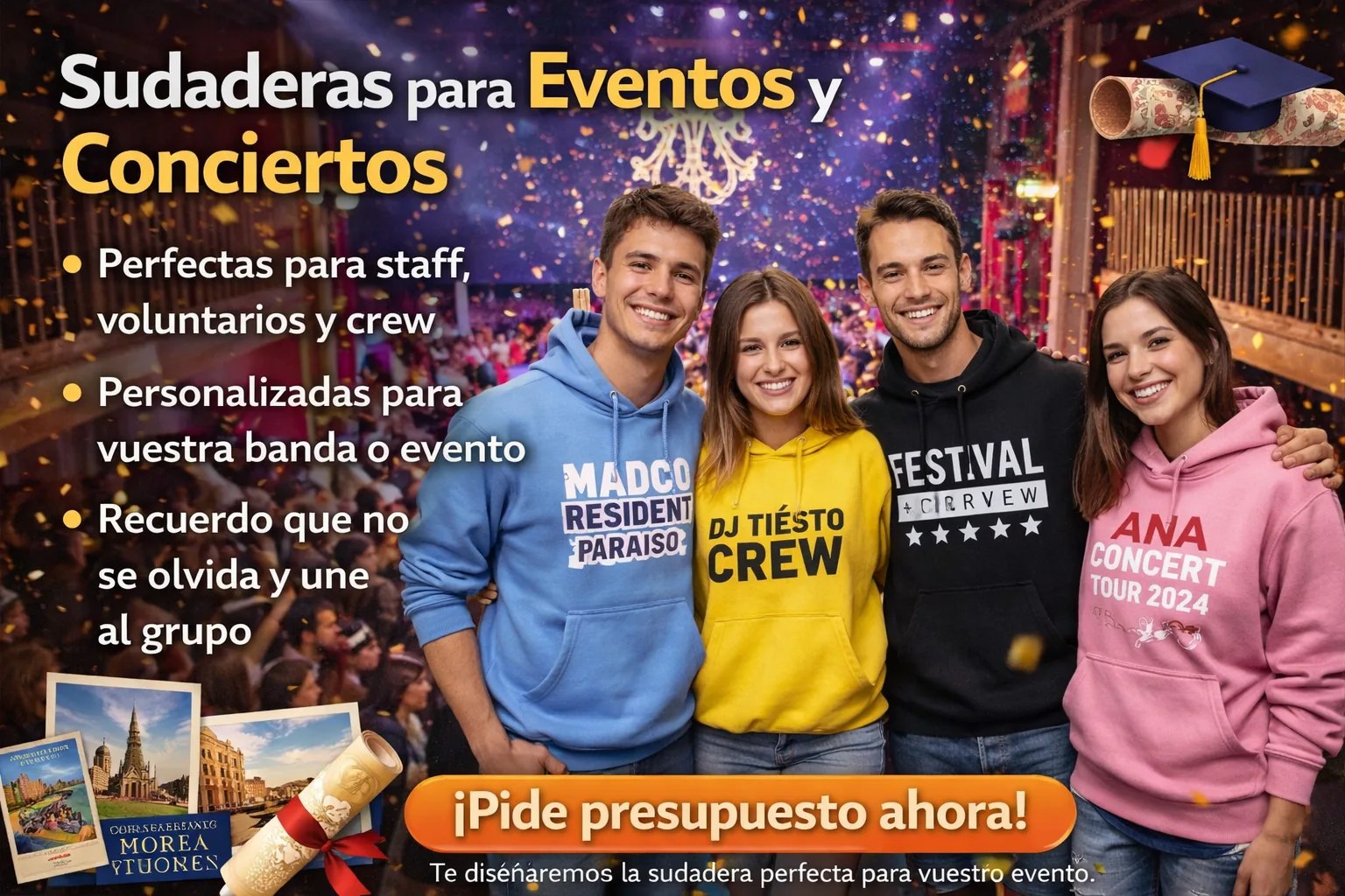 Sudaderas para eventos en Murcia