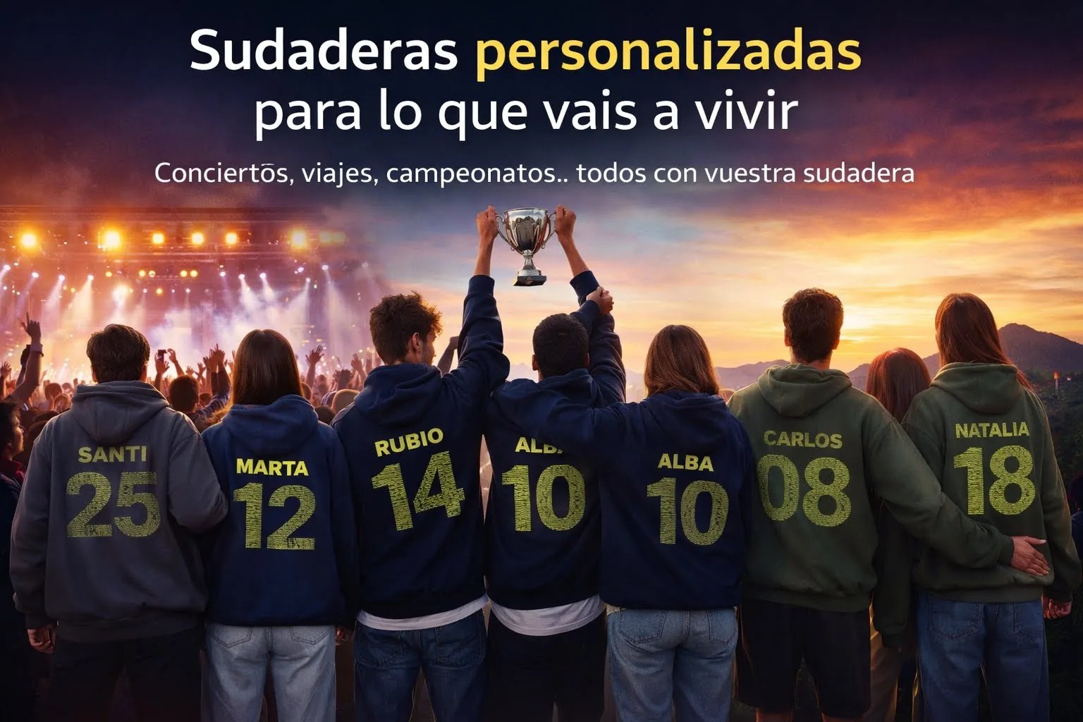 Sudaderas para grupos en Murcia